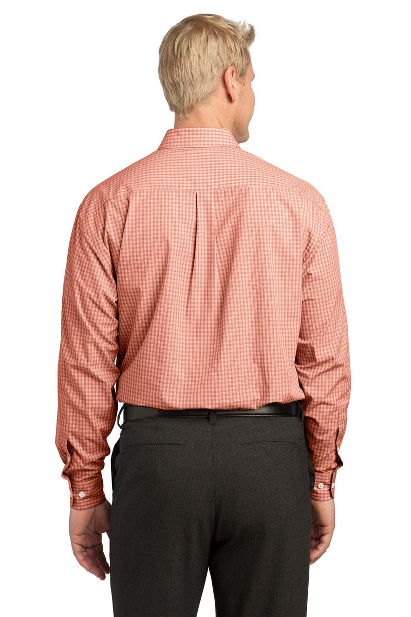 Port Authority Plaid Pattern Easy Care Shirt - Orange