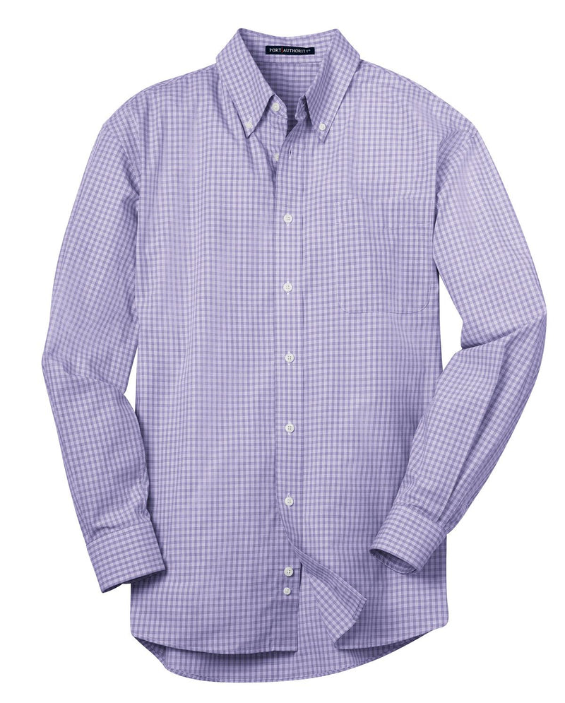 Port Authority Plaid Pattern Easy Care Shirt - Purple