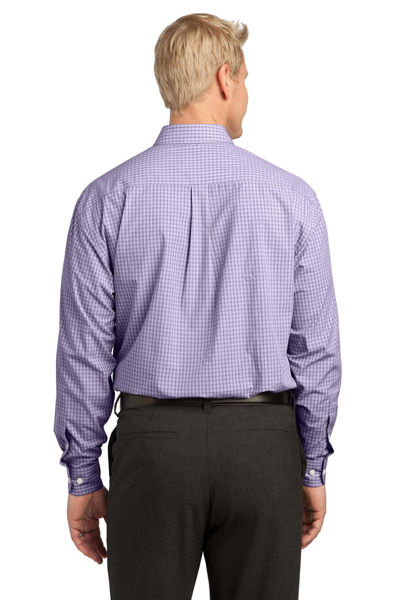Port Authority Plaid Pattern Easy Care Shirt - Purple