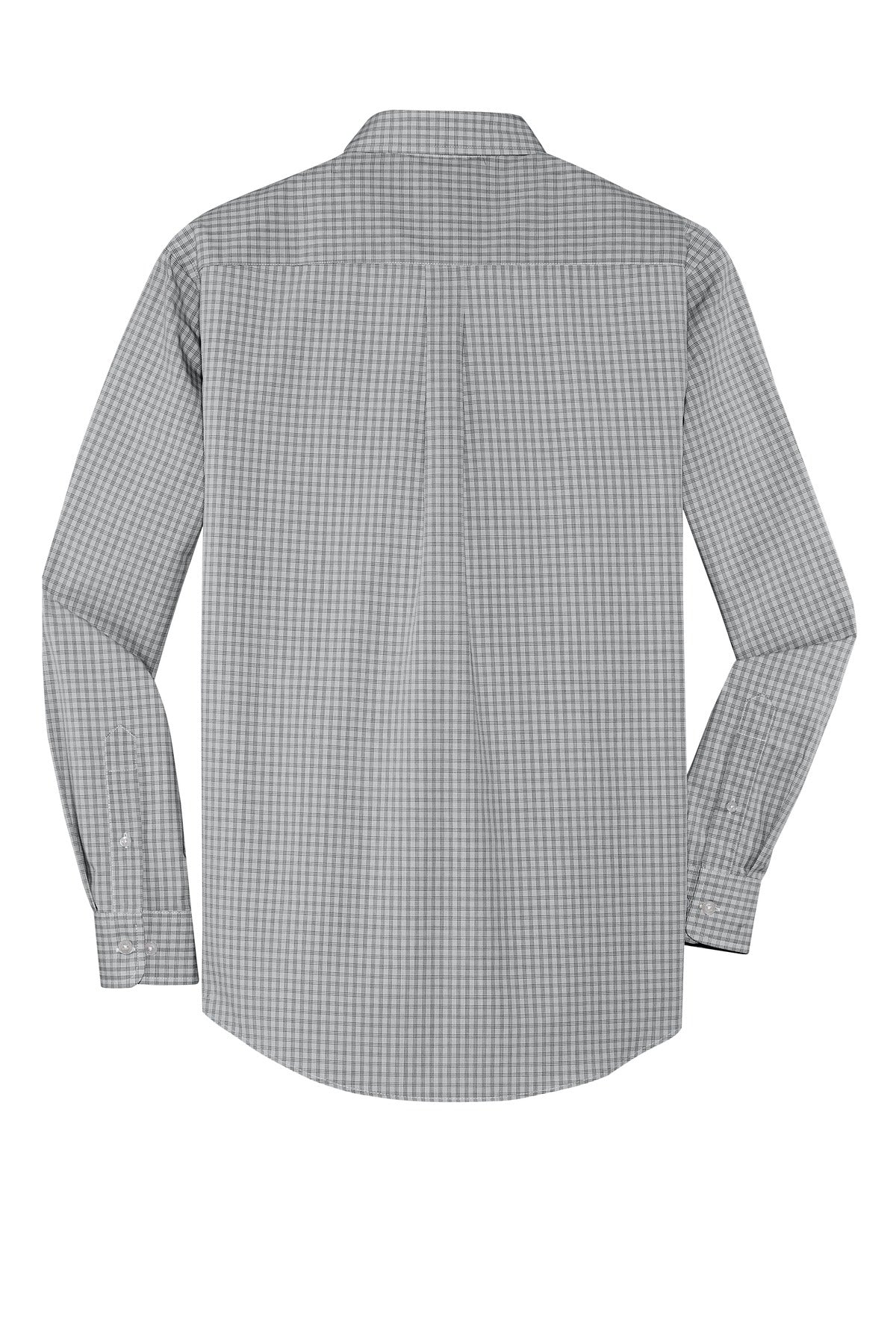 Port Authority Plaid Pattern Easy Care Shirt - Charcoal