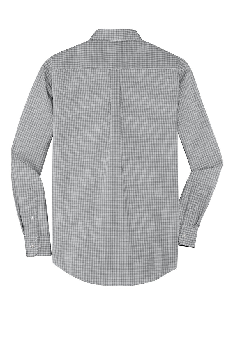 Port Authority Plaid Pattern Easy Care Shirt - Charcoal
