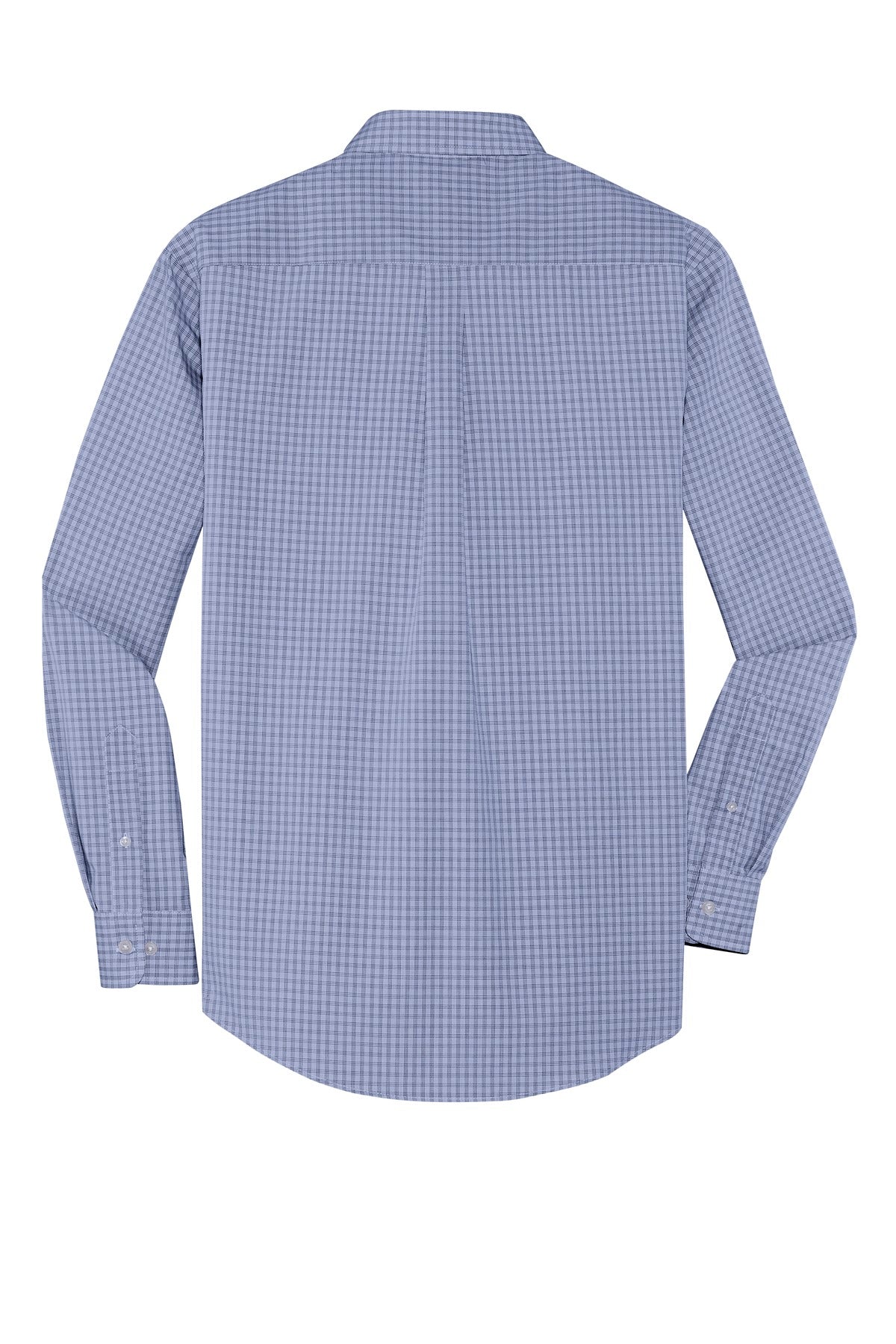 Port Authority Plaid Pattern Easy Care Shirt - Navy