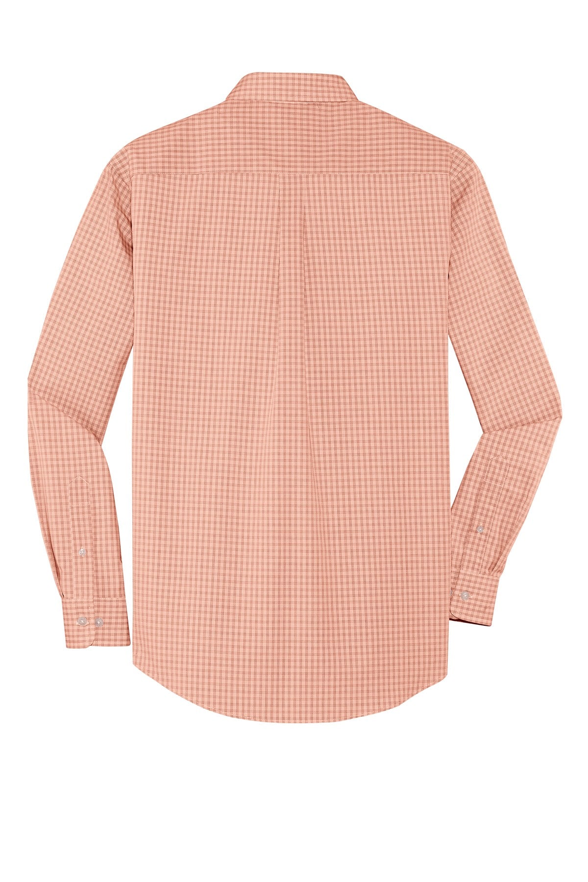 Port Authority Plaid Pattern Easy Care Shirt - Orange