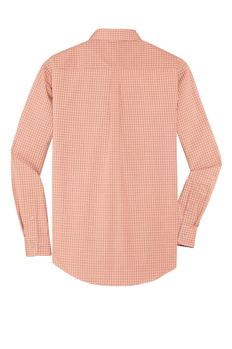 Port Authority Plaid Pattern Easy Care Shirt - Orange