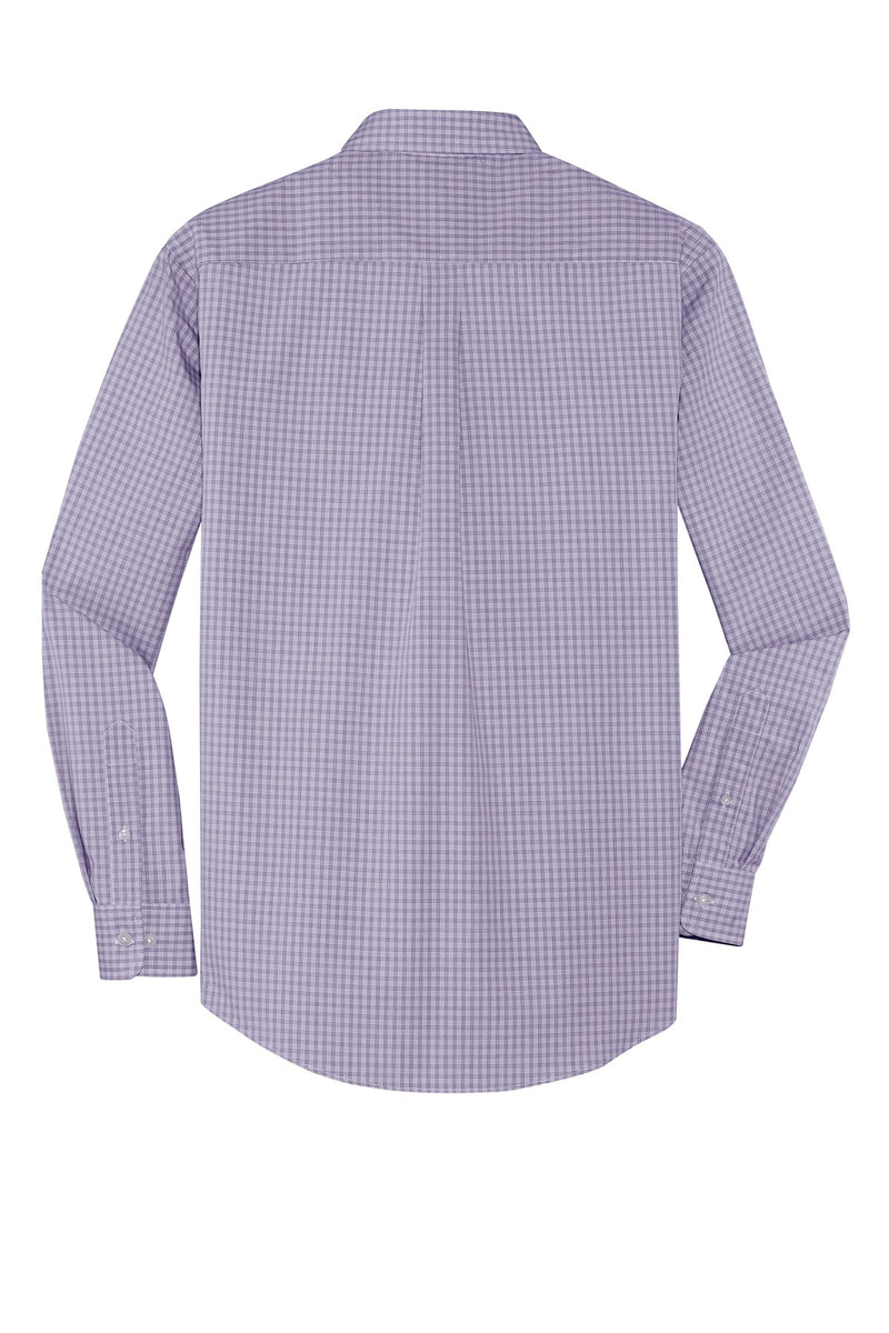 Port Authority Plaid Pattern Easy Care Shirt - Purple
