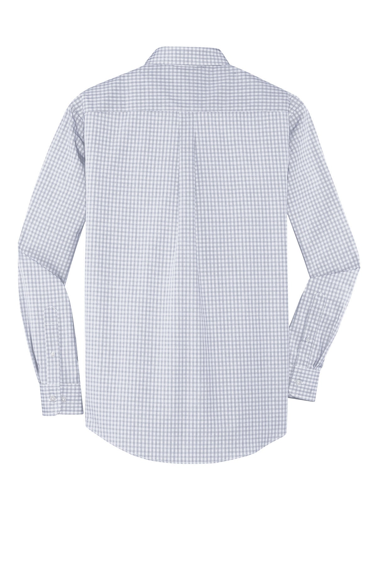 Port Authority Plaid Pattern Easy Care Shirt - White