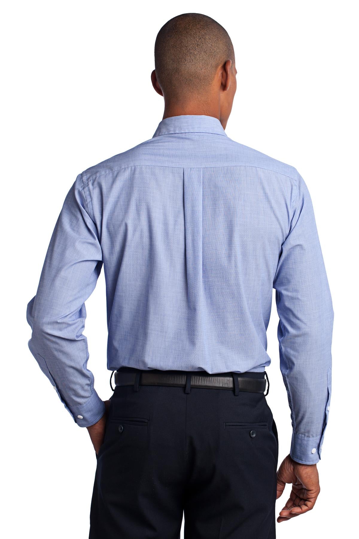 Port Authority Crosshatch Easy Care Shirt - Chambray Blue