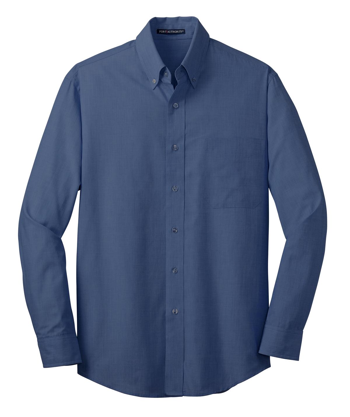 Port Authority Crosshatch Easy Care Shirt - Deep Blue