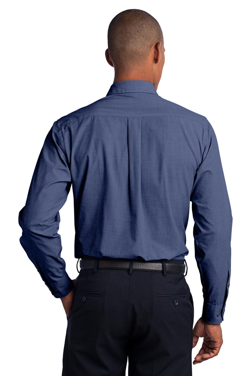 Port Authority Crosshatch Easy Care Shirt - Deep Blue