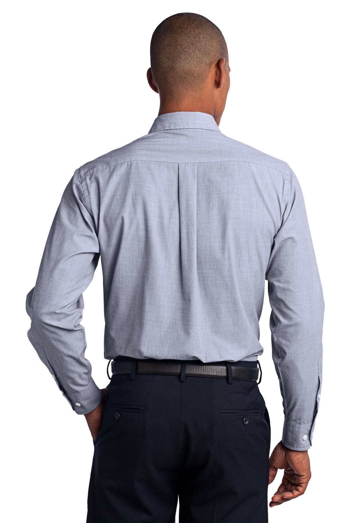 Port Authority Crosshatch Easy Care Shirt - Navy Frost
