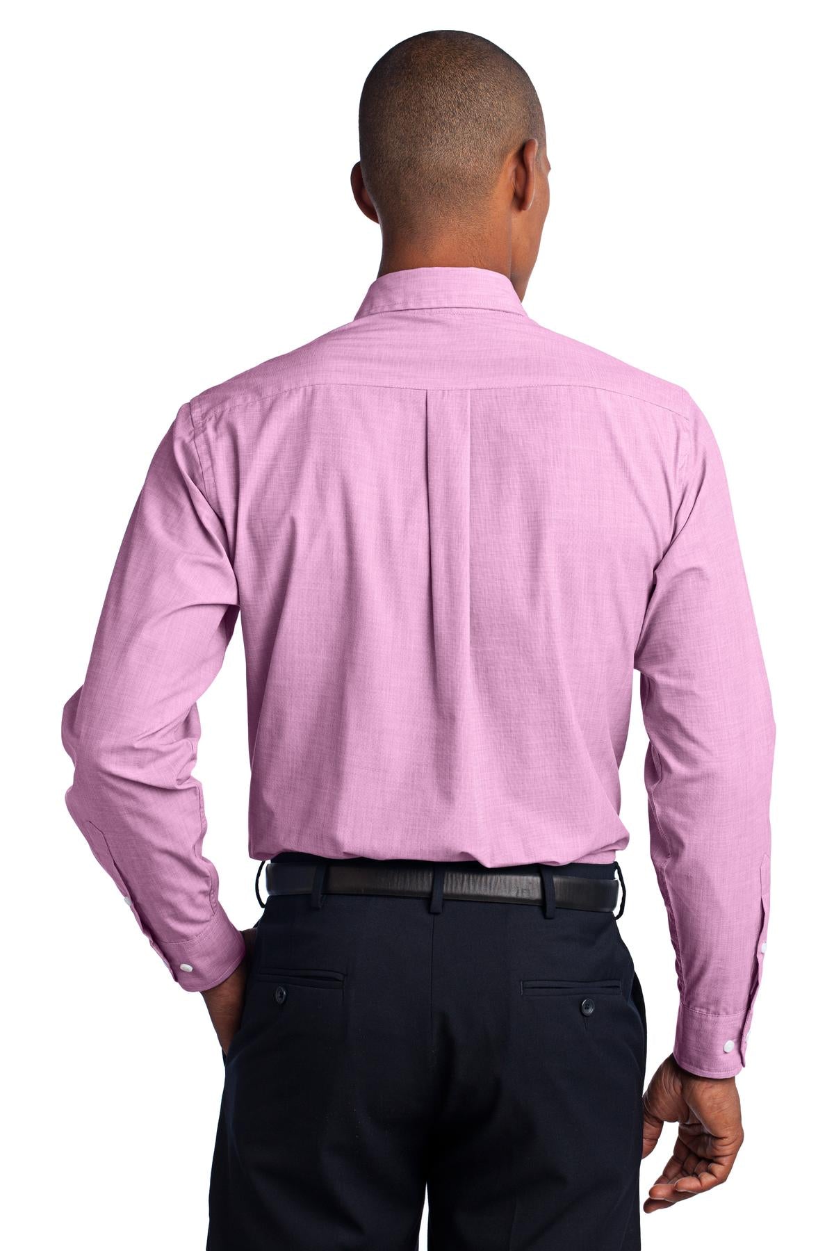 Port Authority Crosshatch Easy Care Shirt - Pink Orchid