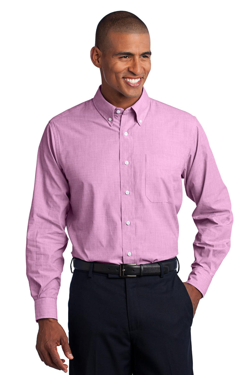 Port Authority Crosshatch Easy Care Shirt - Pink Orchid