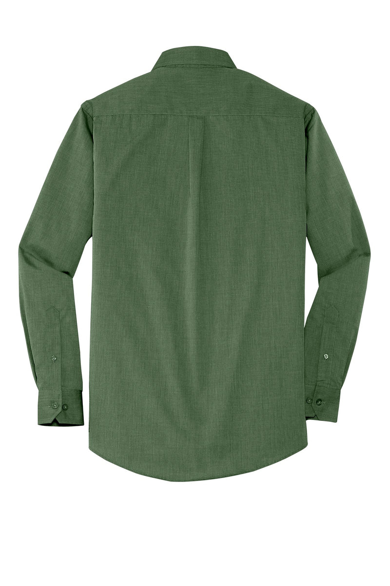 Port Authority Crosshatch Easy Care Shirt - Dark Cactus Green