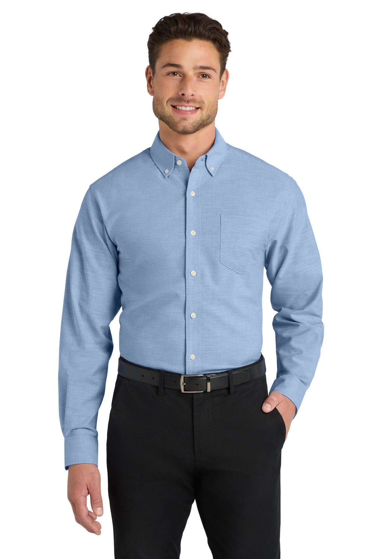 Port Authority   Untucked Fit SuperPro  Oxford - Oxford Blue