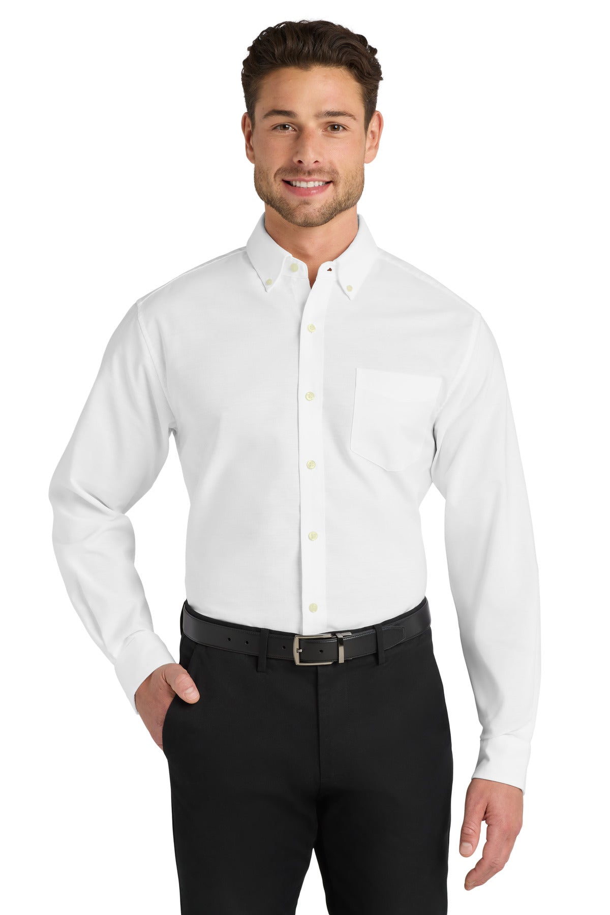Port Authority   Untucked Fit SuperPro  Oxford - White