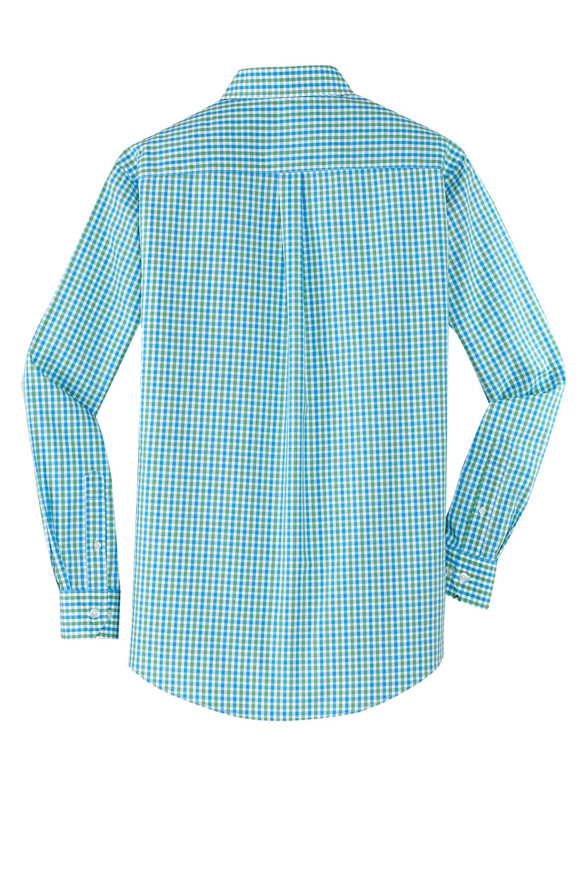 Port Authority Long Sleeve Gingham Easy Care Shirt - Green/ Aqua