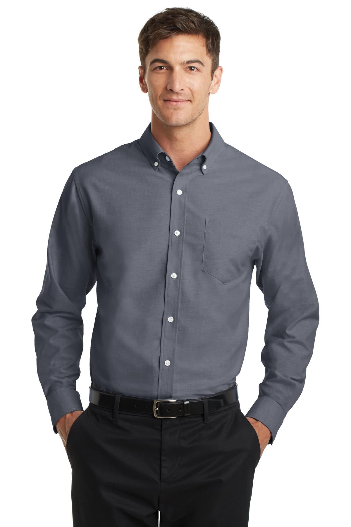 Port Authority SuperPro Oxford Shirt - Black