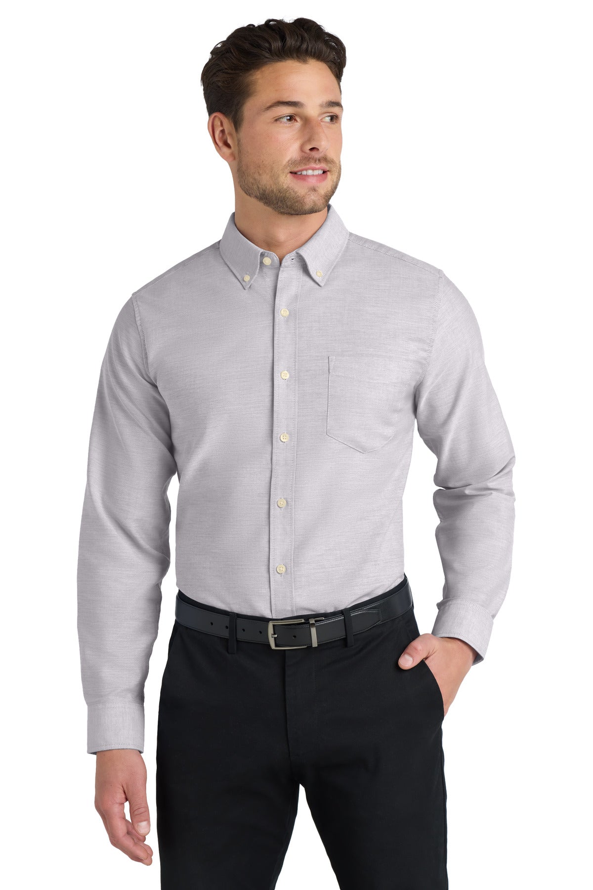Port Authority SuperPro Oxford Shirt - Gusty Grey