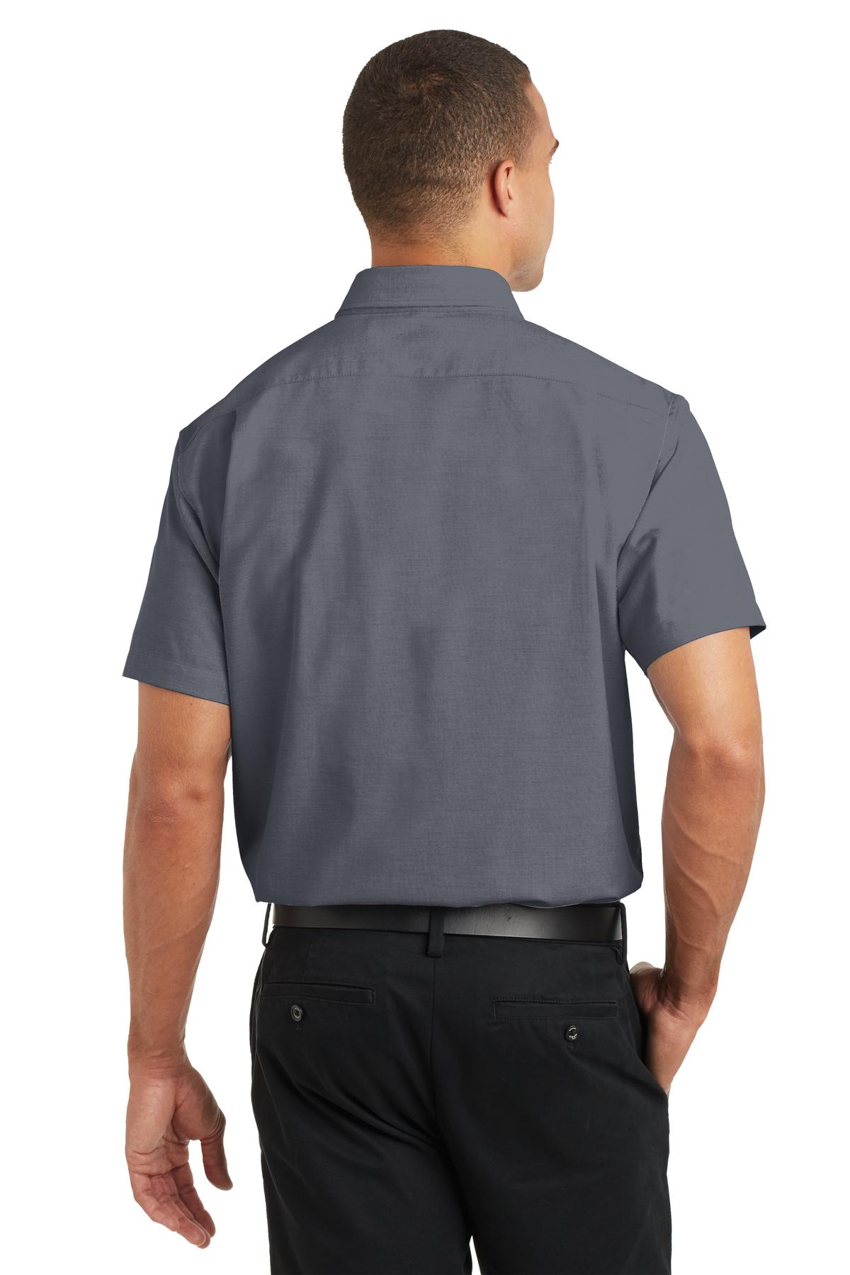Port Authority Short Sleeve SuperPro Oxford Shirt - Black