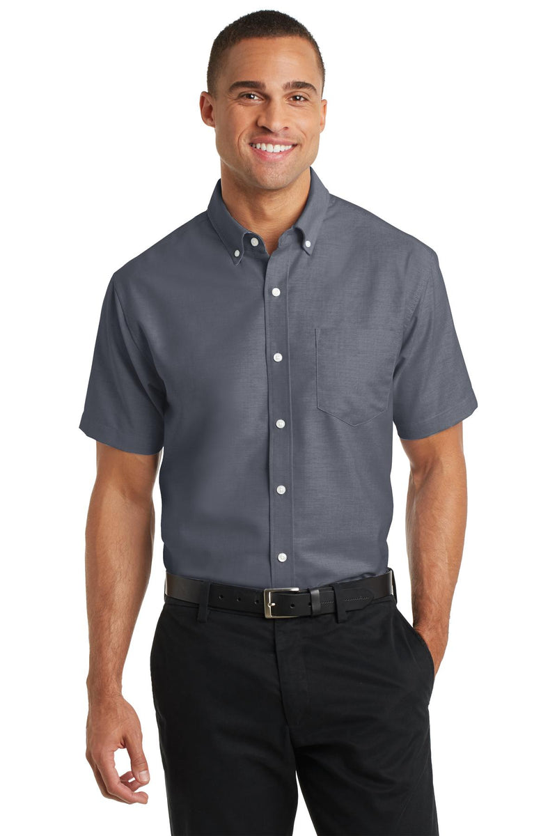 Port Authority Short Sleeve SuperPro Oxford Shirt - Black