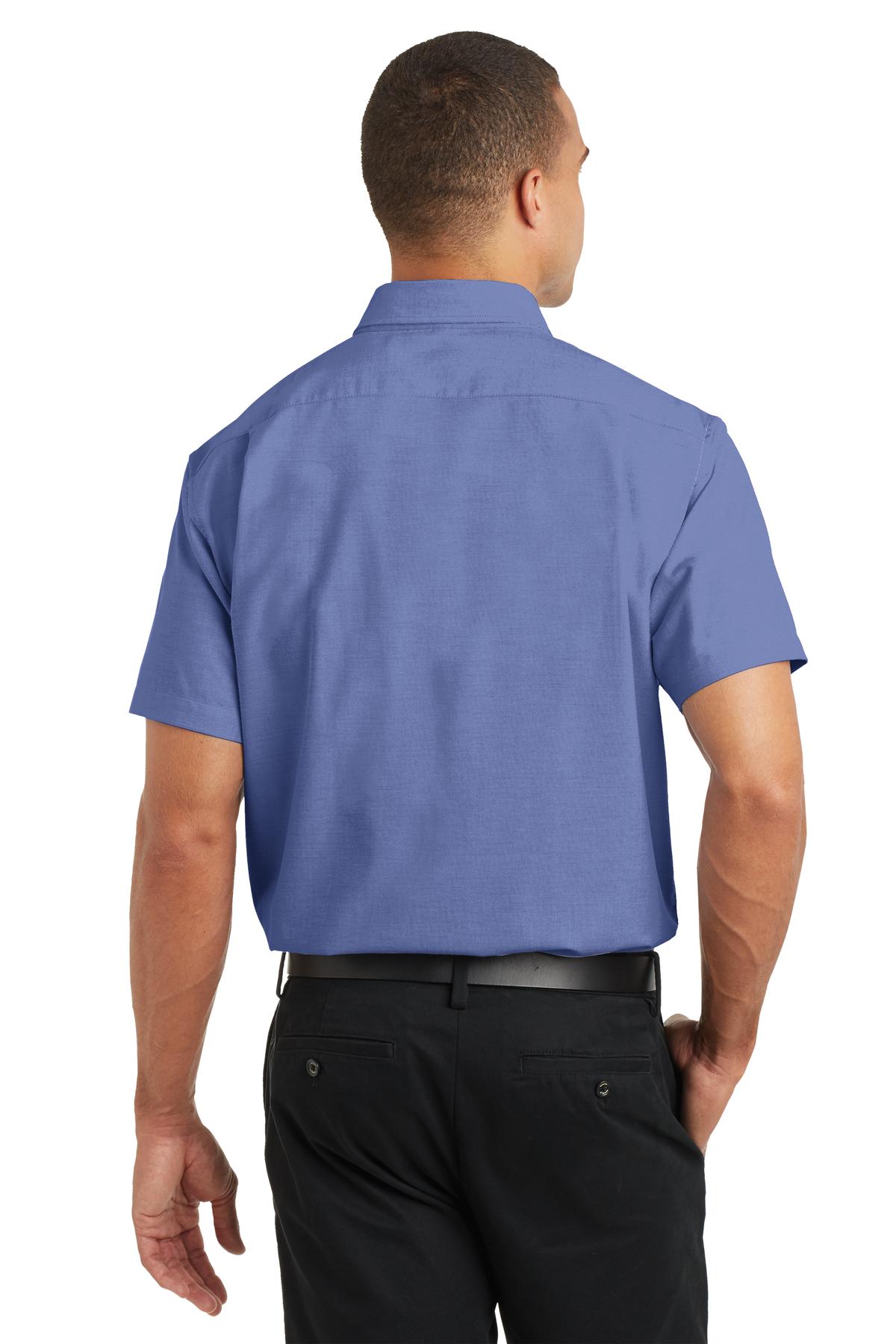 Port Authority Short Sleeve SuperPro Oxford Shirt - Navy