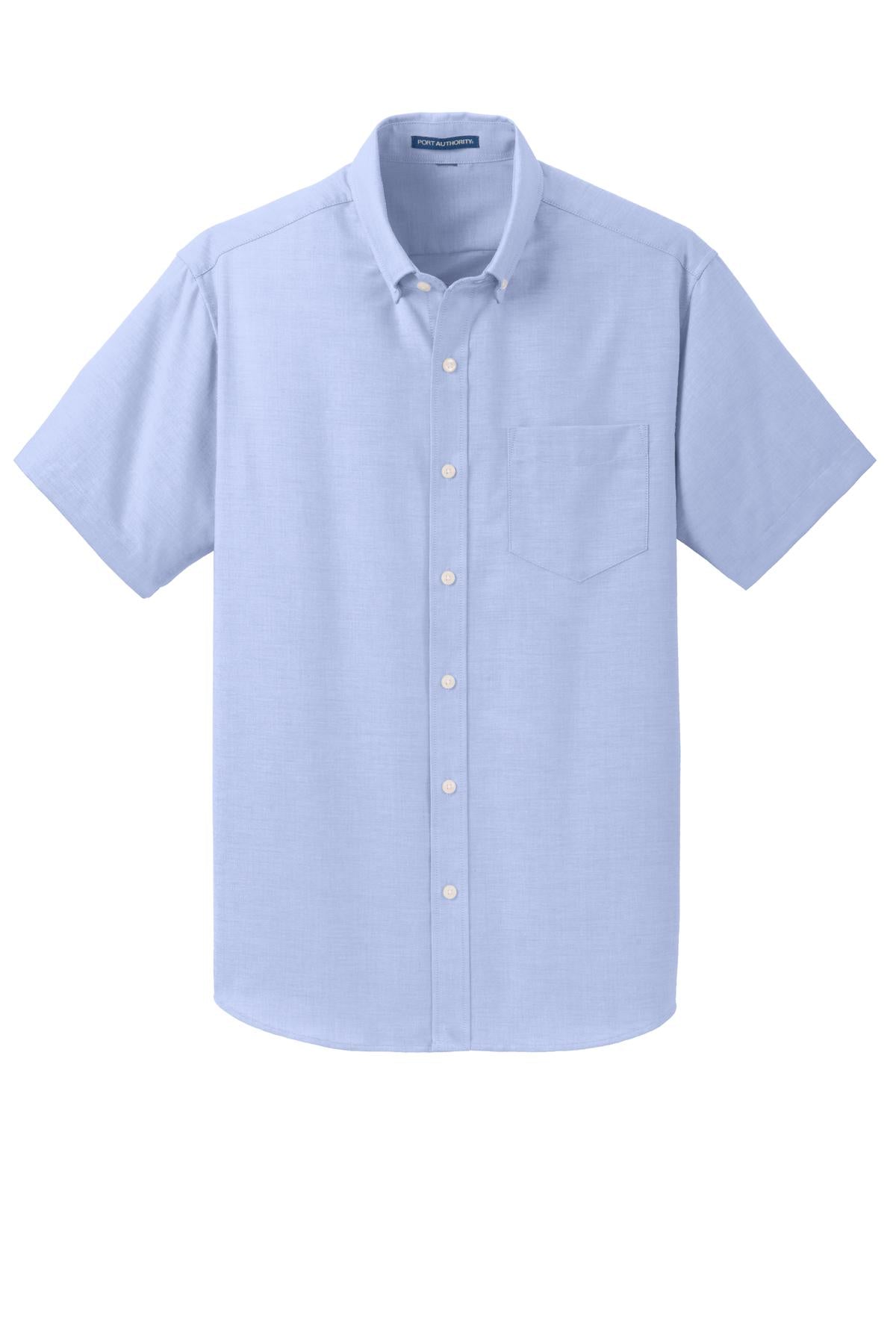 Port Authority Short Sleeve SuperPro Oxford Shirt - Oxford Blue