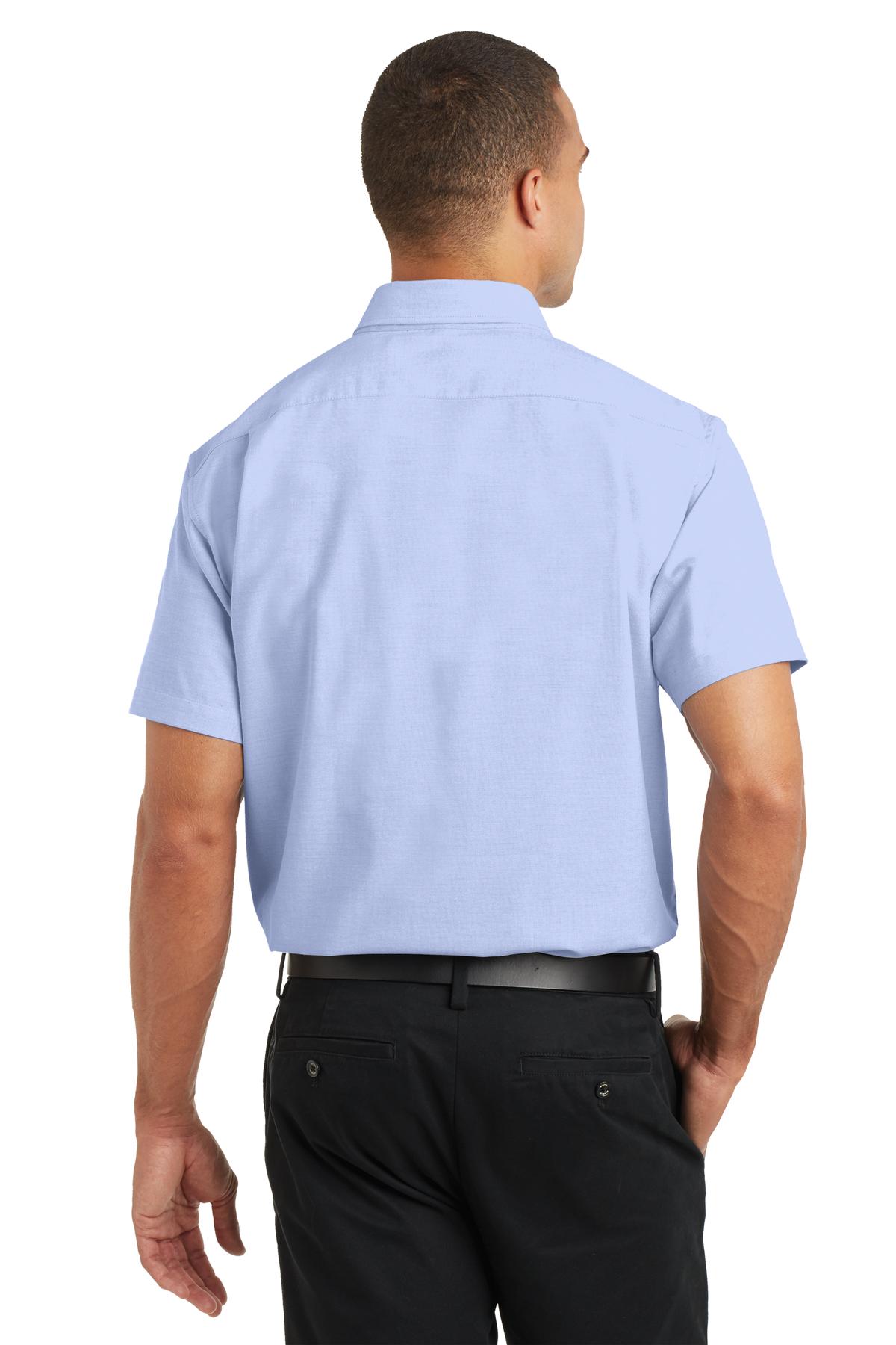 Port Authority Short Sleeve SuperPro Oxford Shirt - Oxford Blue