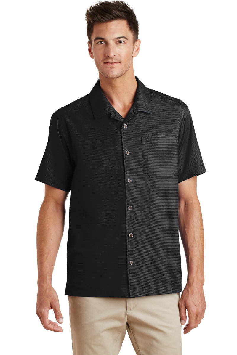 Port Authority Textured Camp Shirt - Black