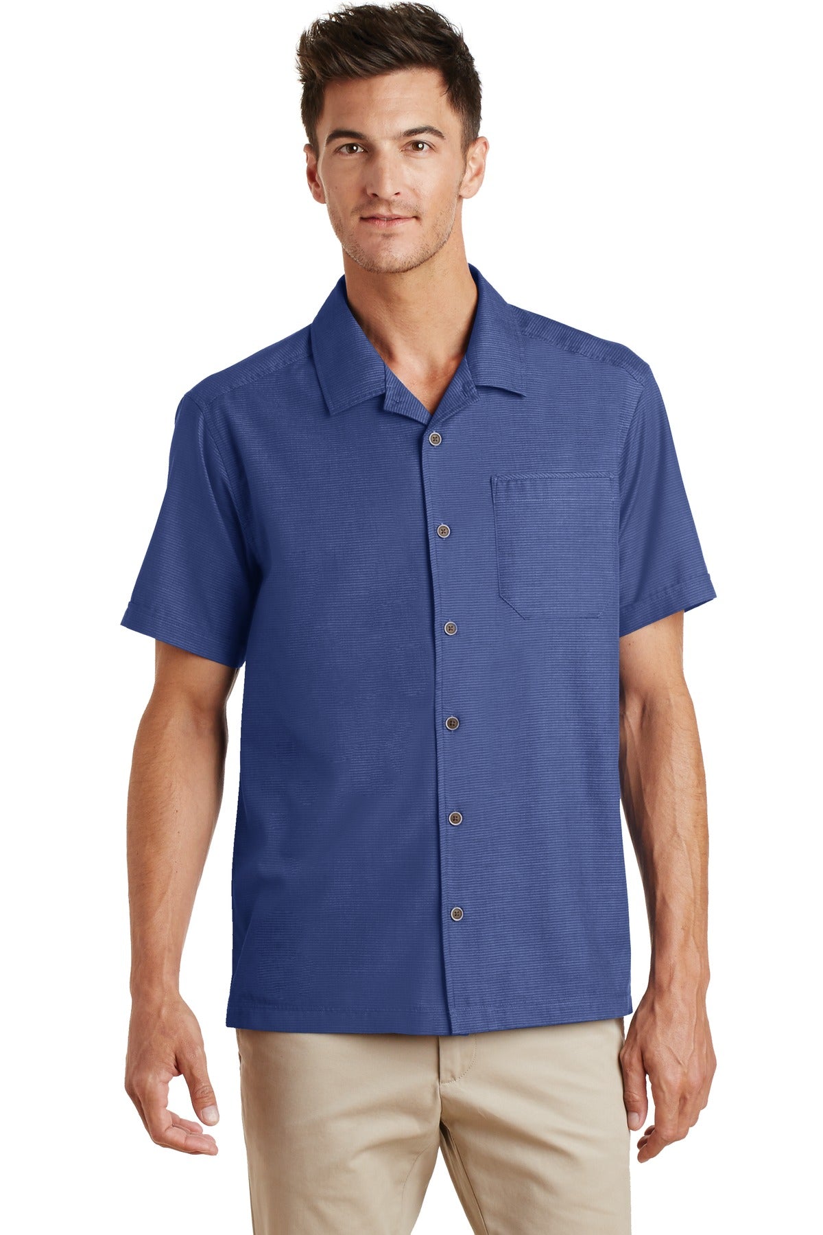 Port Authority Textured Camp Shirt - Royal