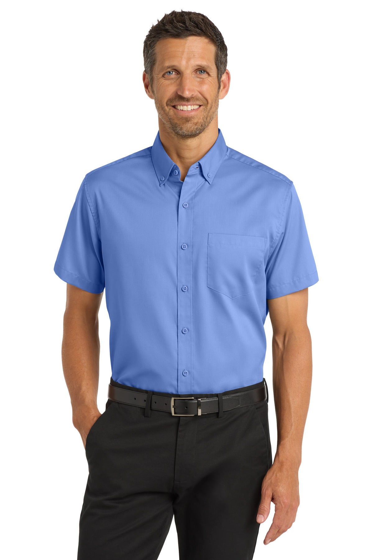 Port Authority Short Sleeve SuperPro Twill Shirt - Ultramarine Blue