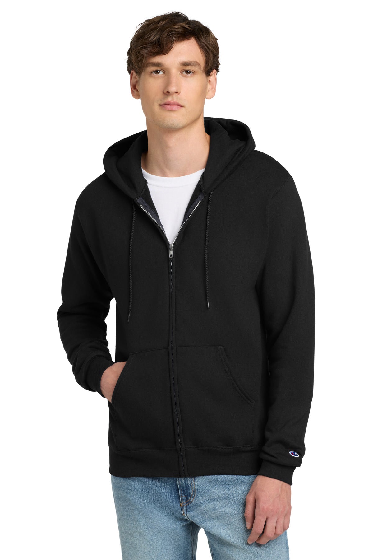 Champion Powerblend Full-Zip Hoodie - Black