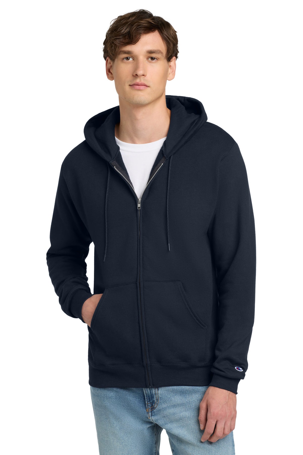 Champion Powerblend Full-Zip Hoodie - Navy
