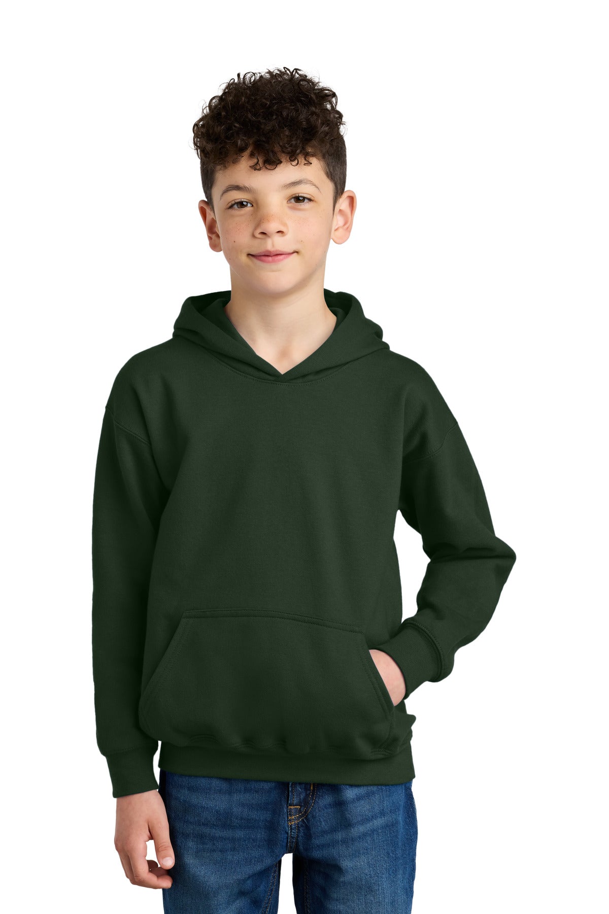 Gildan Youth Softstyle Midweight Fleece Hoodie - Forest Green