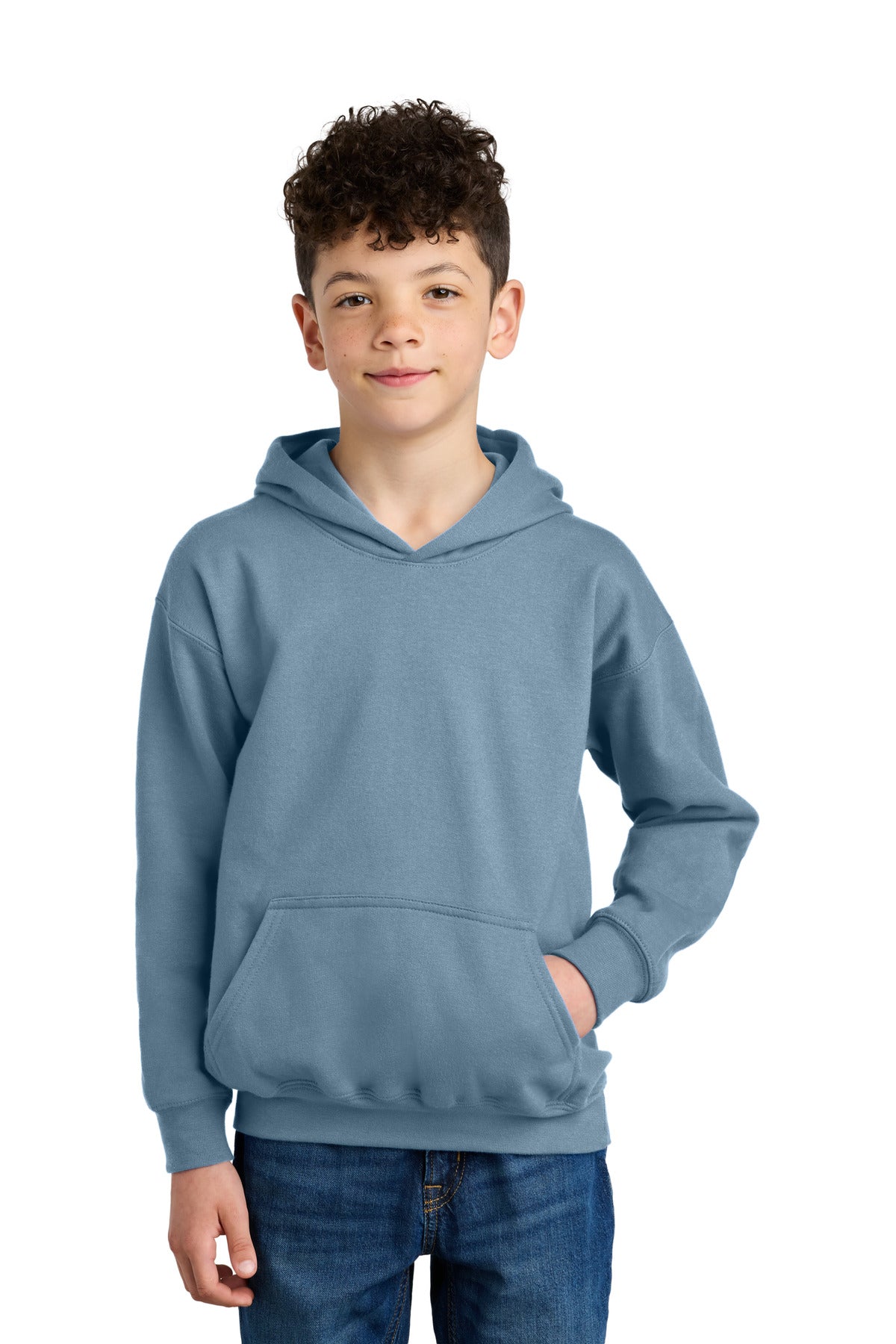 Gildan Youth Softstyle Midweight Fleece Hoodie - Stone Blue