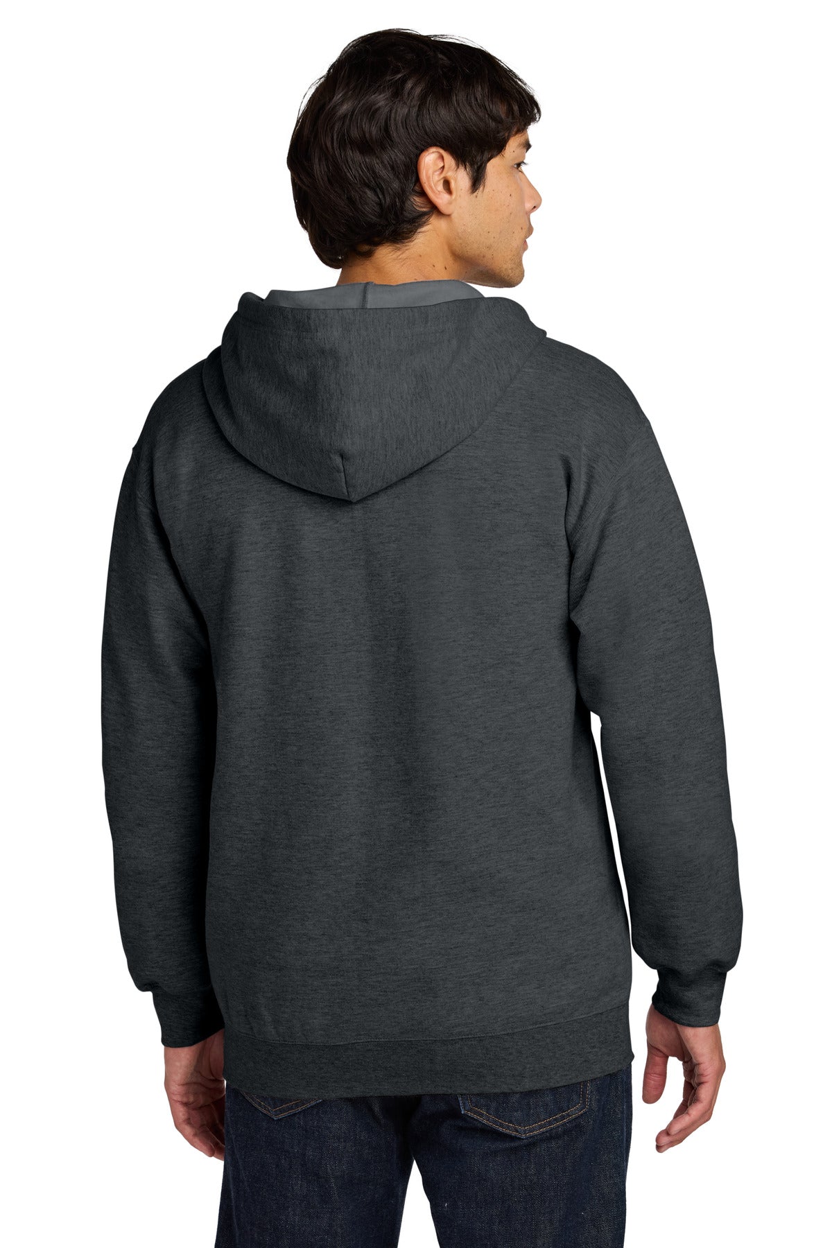 Gildan Softstyle Midweight Fleece Full-Zip Hooded Sweatshirt - Dark Heather