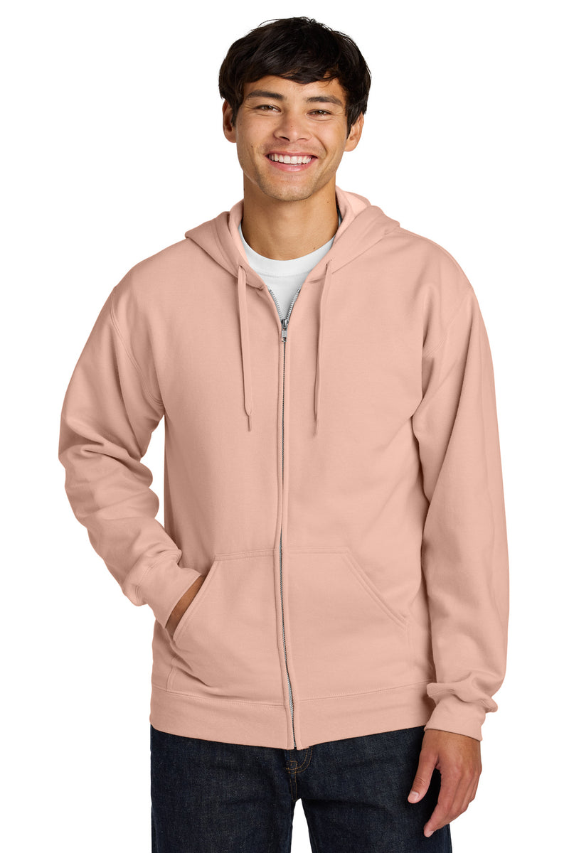 Gildan Softstyle Midweight Fleece Full-Zip Hooded Sweatshirt - Dusty Rose