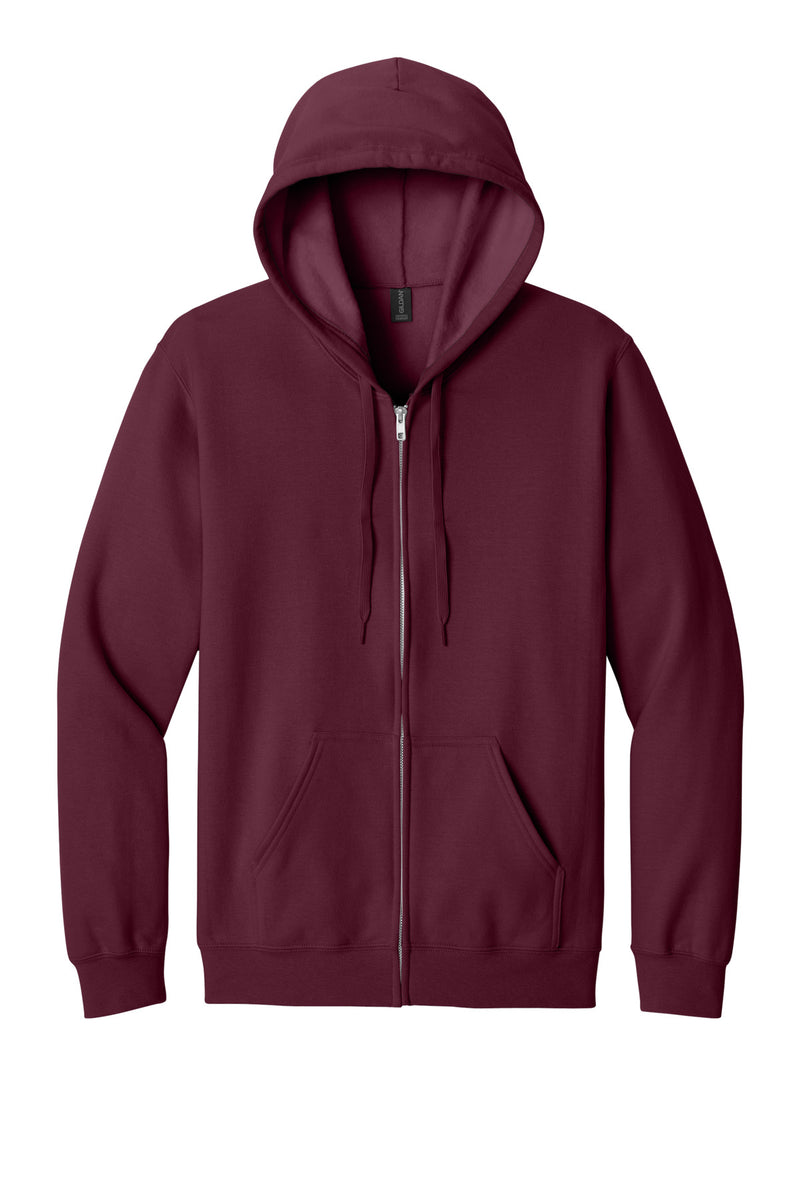 Gildan Softstyle Midweight Fleece Full-Zip Hooded Sweatshirt - Maroon