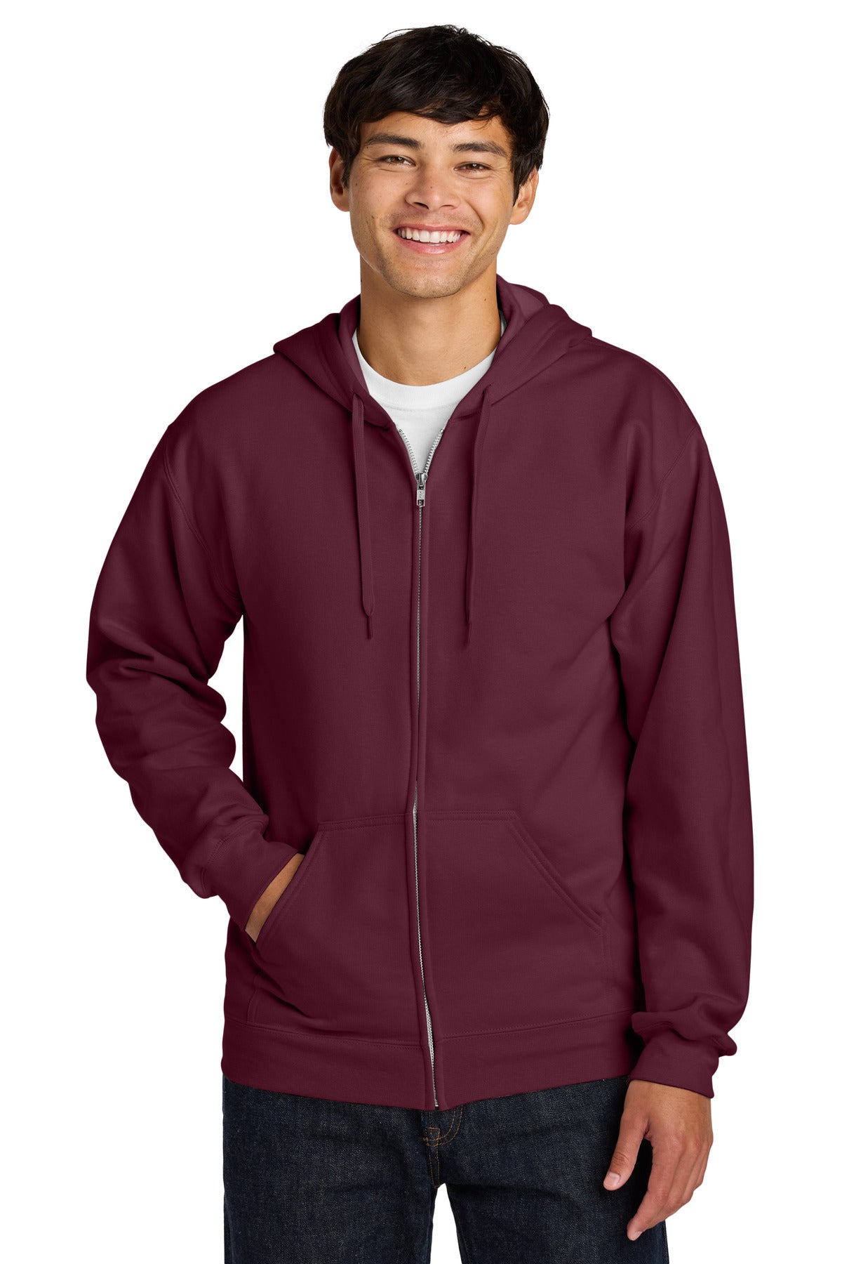 Gildan Softstyle Midweight Fleece Full-Zip Hooded Sweatshirt - Maroon