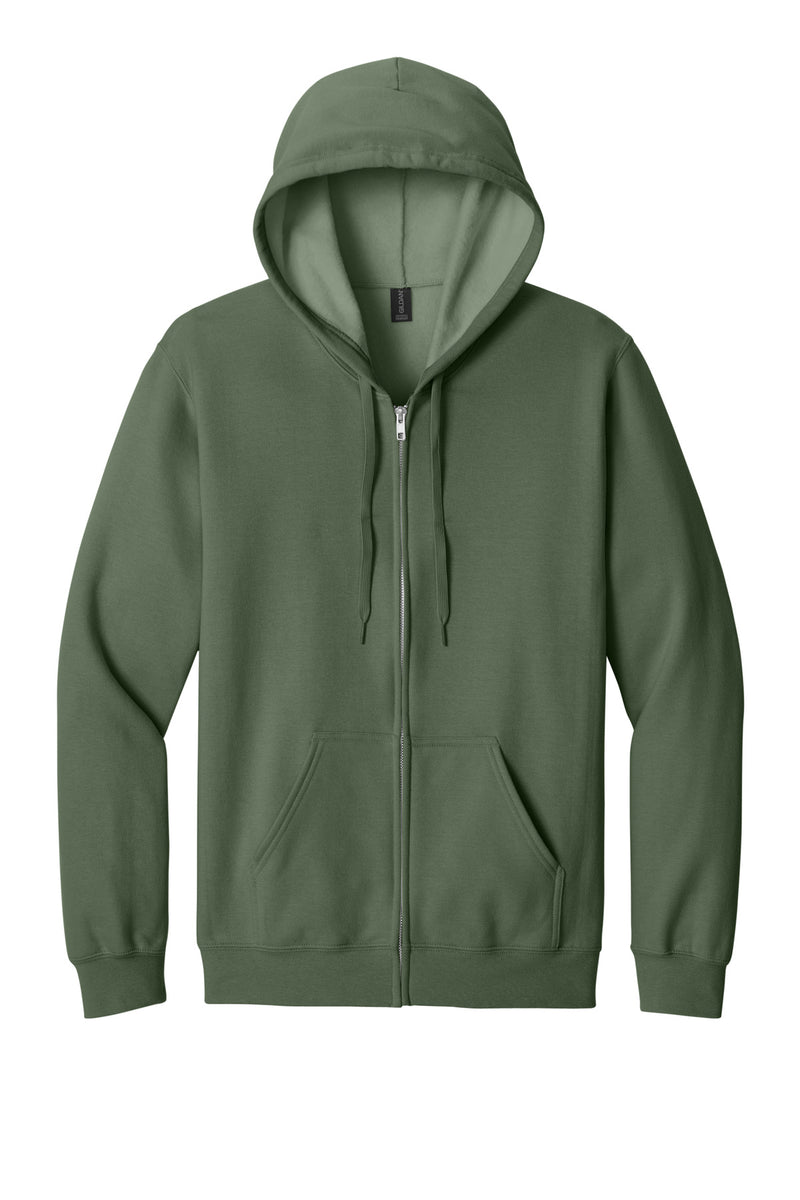 Gildan Softstyle Midweight Fleece Full-Zip Hooded Sweatshirt - Military Green