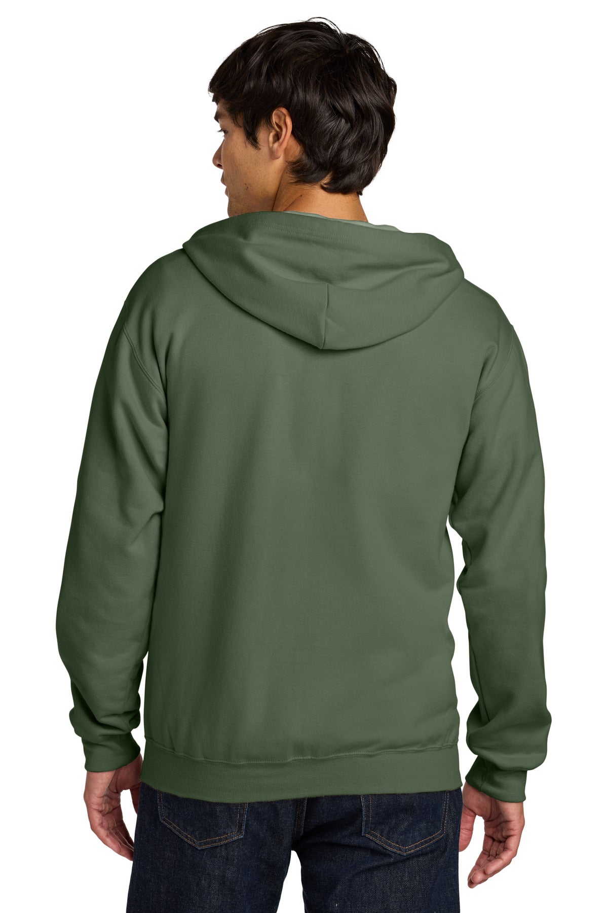 Gildan Softstyle Midweight Fleece Full-Zip Hooded Sweatshirt - Military Green