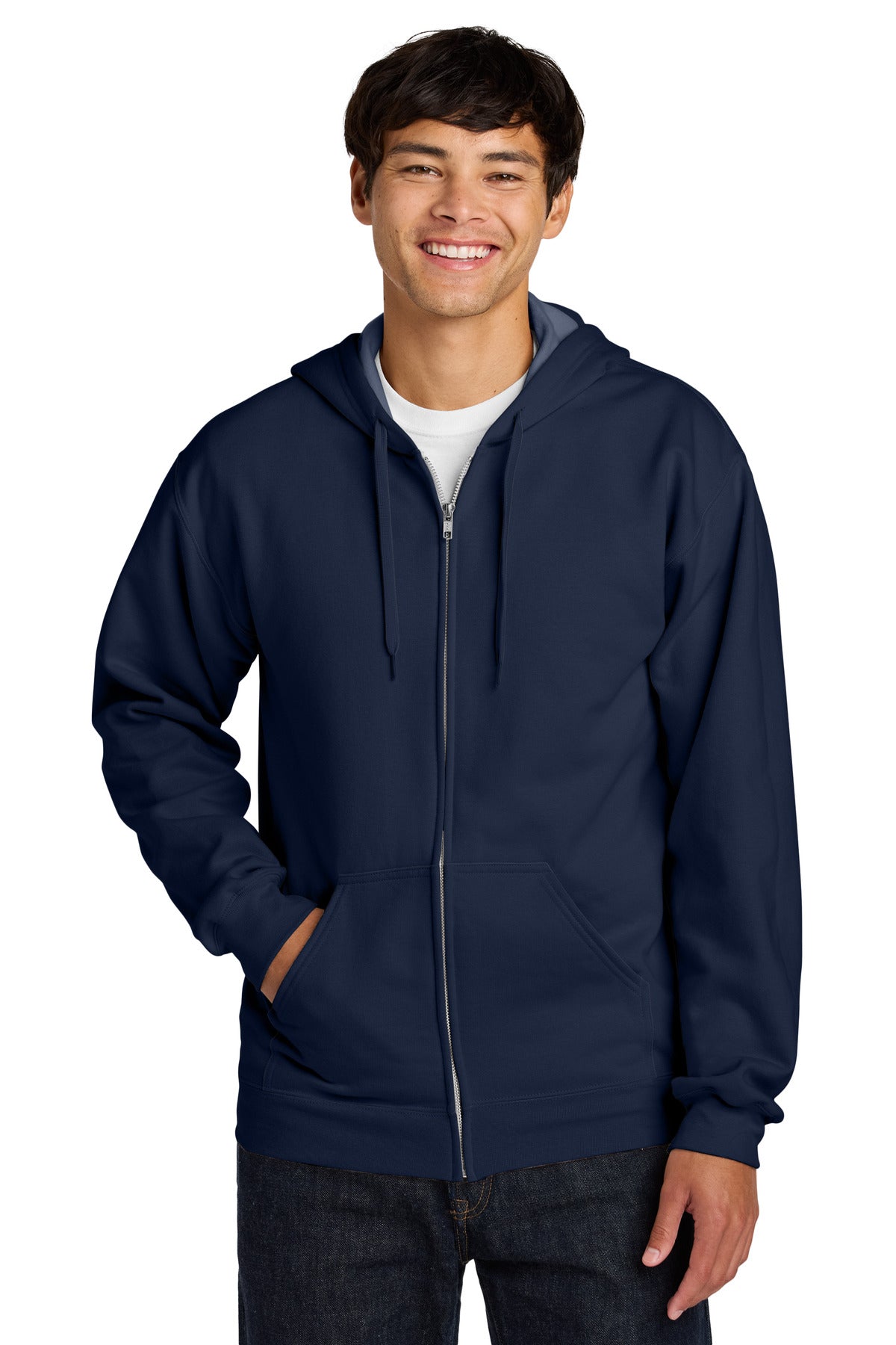 Gildan Softstyle Midweight Fleece Full-Zip Hooded Sweatshirt - Navy