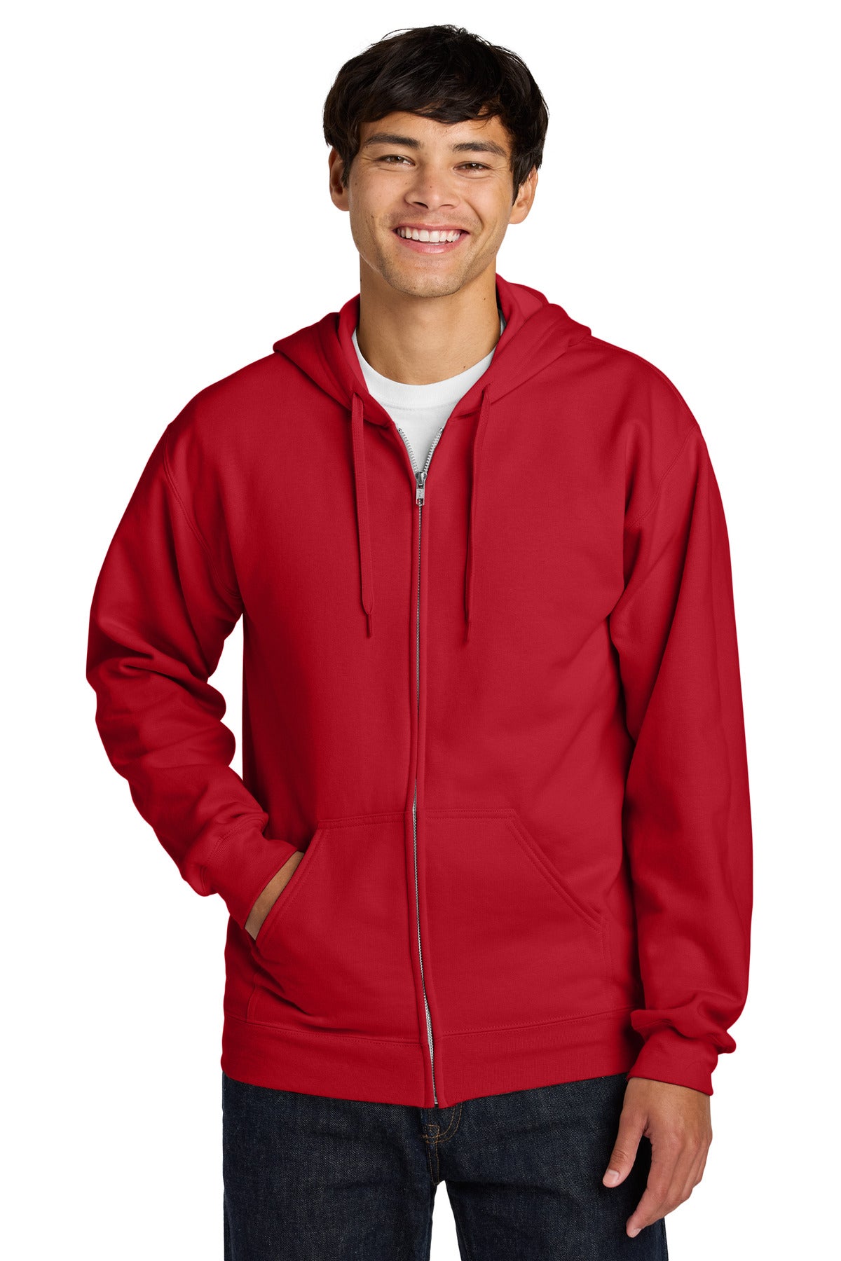 Gildan Softstyle Midweight Fleece Full-Zip Hooded Sweatshirt - Red