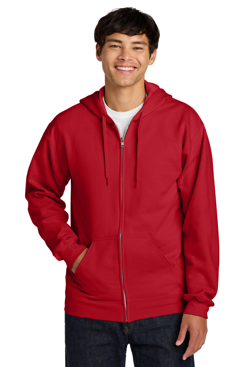 Gildan Softstyle Midweight Fleece Full-Zip Hooded Sweatshirt - Red