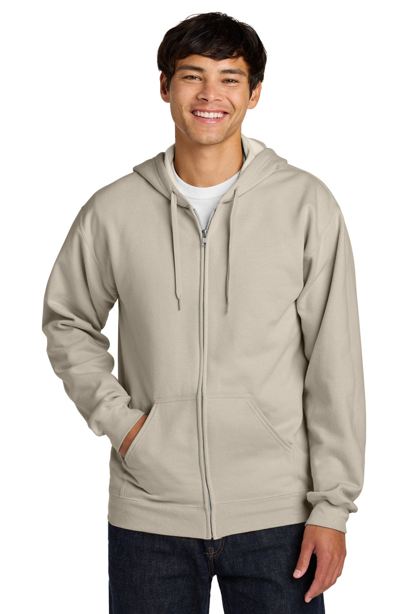 Gildan Softstyle Midweight Fleece Full-Zip Hooded Sweatshirt - Sand