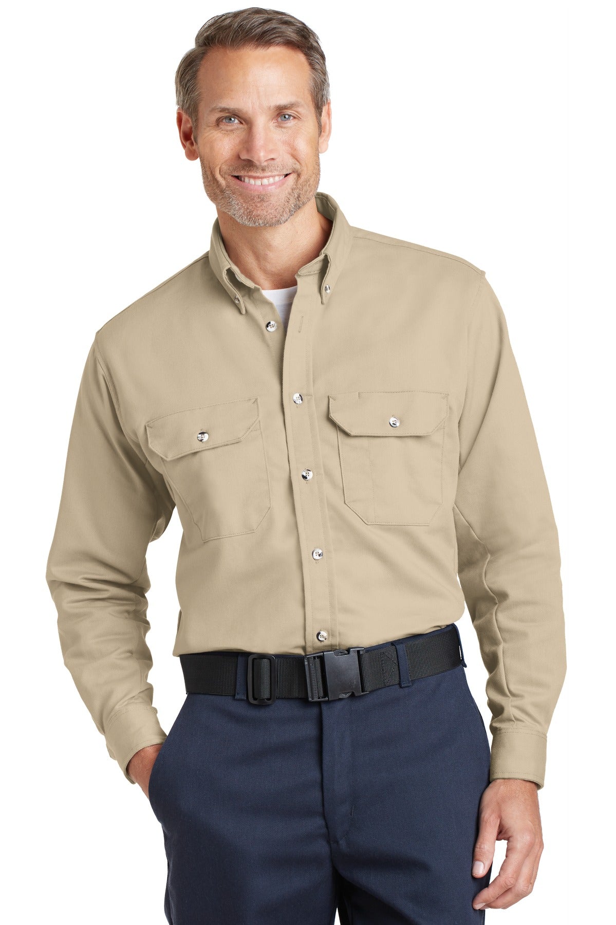 Bulwark EXCEL FR ComforTouch Dress Uniform Shirt - Khaki