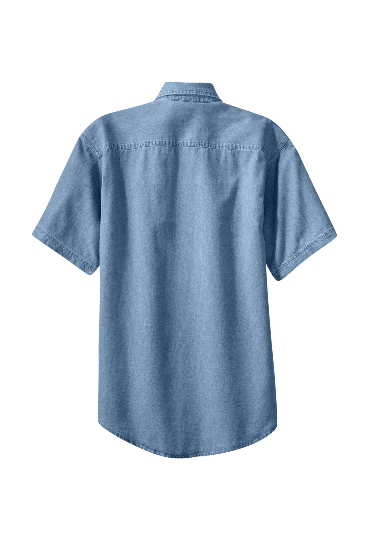 Port & Co Short Sleeve Value Denim Shirt - Faded Blue