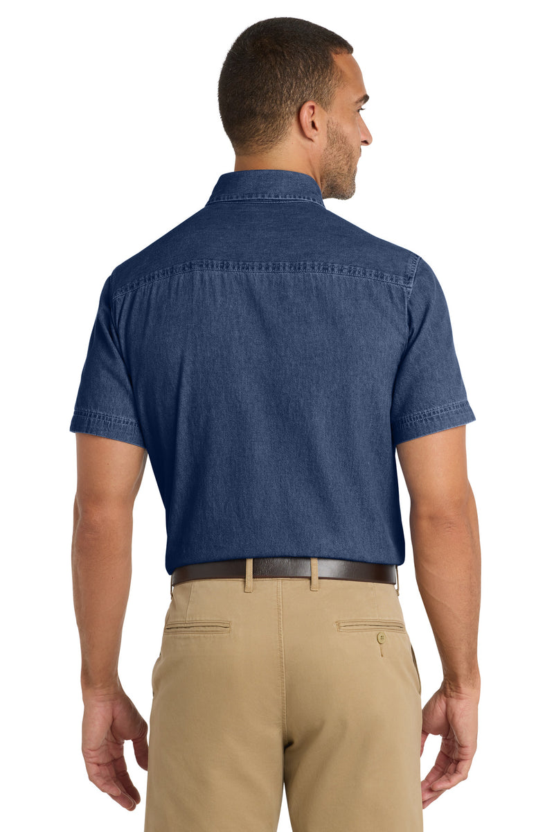 Port & Co Short Sleeve Value Denim Shirt - Ink Blue
