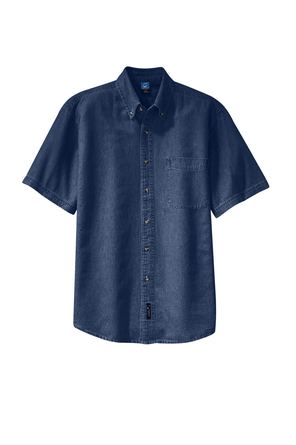 Port & Co Short Sleeve Value Denim Shirt - Ink Blue
