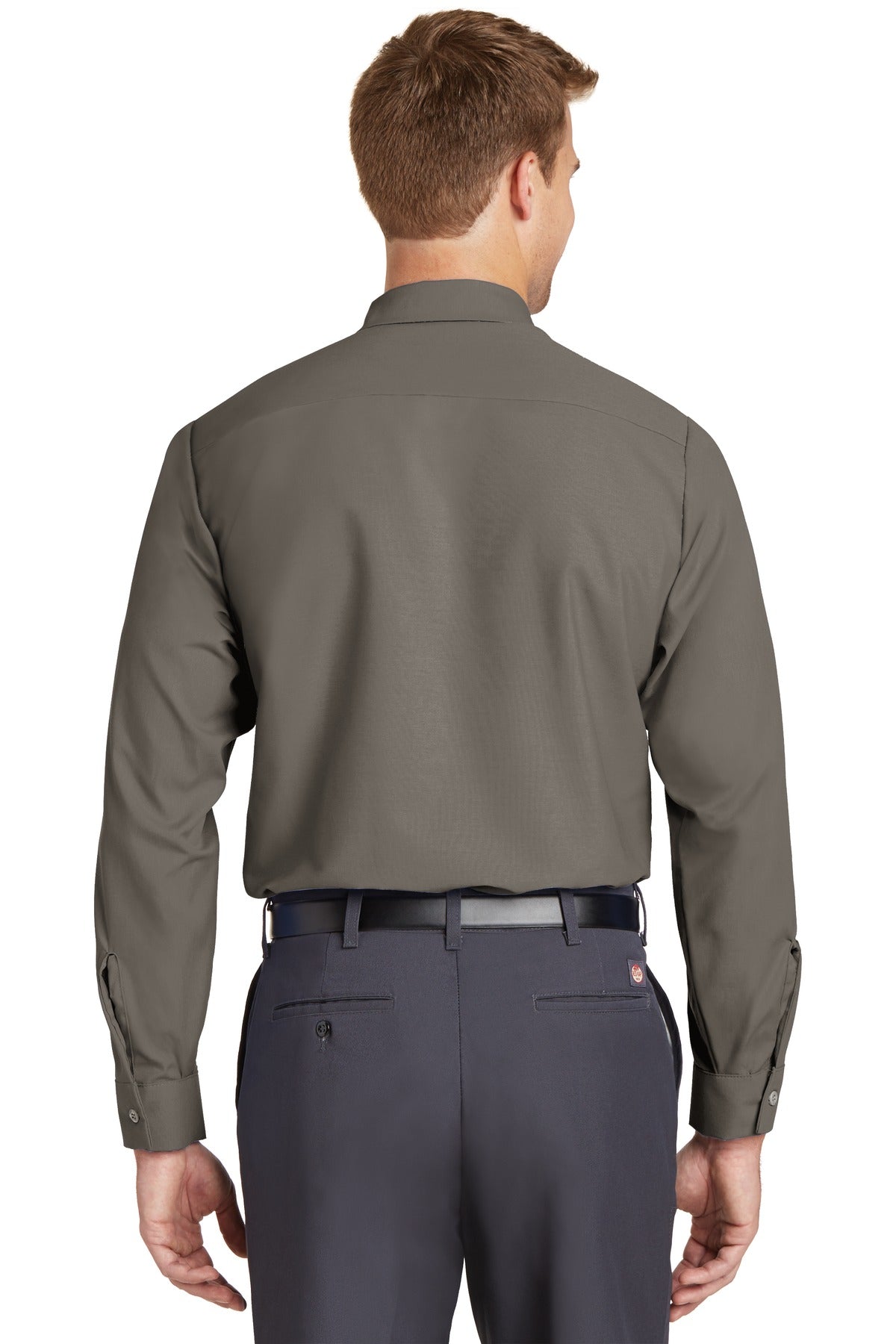 Red Kap Long Size  Long Sleeve Industrial Work Shirt - Grey