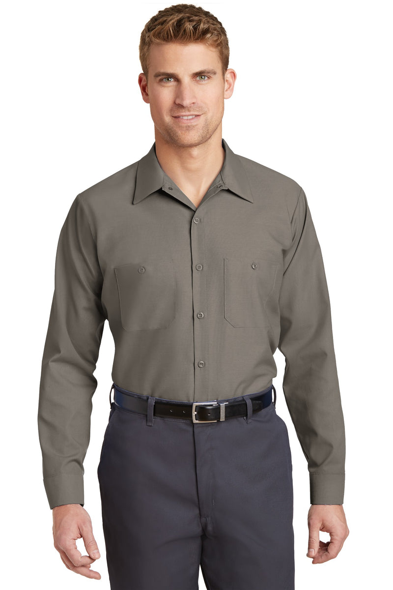 Red Kap Long Size  Long Sleeve Industrial Work Shirt - Grey
